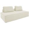 Alice's Garden Modulo per divano modulare in velluto a coste, 2 posti Crema - 180x90x78 cm