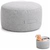 Qnbonrich Pouf in velluto a coste senza imbottitura, con chiusura lampo, morbido organizer per giocattoli per la cameretta dei bambini (grigio chiaro)