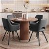 JIJIAN Sedie da Pranzo Girevoli 360° Set da 4 in Tessuto Tech, Grigio