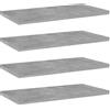 MOBCANT Ripiani per Libreria, Libreria sospesa Hanging shelves Mensole libri Mensola da parete Utilizzabile per Garage Soggiorno Cucina Bagno 4pz Grigio Cemento 40x20x1,5cm Multistrato