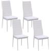 Stanew 588 - Sedia da pranzo, cucina o salotto, 4 pezzi, con gambe in metallo, imbottita, retrò con cuciture bianche, colore: bianco