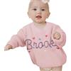 REQTYUI Maglione Personalizzato per Bambini con Nome Ricamato - Pullover Invernale a Maniche Lunghe con monogramma, Abbigliamento Caldo per Bambini