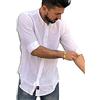 TIPO'S Camicia Uomo Puro Lino Made in Italy Art. 200 Manica Lunga Tg. M, L, XL, XXL, XXXL Estate (Senza Logo) (L, Bianco)