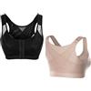 AOOPOO 2 Pack Reggiseno Correttore di Postura, Senza Ferretto, Supporto Posturale, Traspirante, con Chiusura Frontale, da Donna, per Sport, Yoga