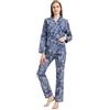 Amaxer Pigiama Donna Caldo in Flanella 2 Pezzi Loungewear Set 100% Cotone Autunno e Inverno Set Pigiama Manica Lunga