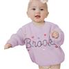 REQTYUI Maglione Personalizzato per Bambini con Nome Ricamato - Pullover Invernale a Maniche Lunghe con monogramma, Abbigliamento Caldo per Bambini