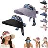 Generico Visiera con Sciarpa Decorativa, Integrata E Sciarpa Decorativa | Cappellino Parasole A Tesa Larga Con Parte Superiore Aperta, Cappellino Parasole Regolabile E Pieghevole