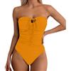 Chanpning Costumi da Bagno Donna Interi Senza Spalline con Controllo della Pancia Push Up Imbottito Costume Intero Contenitivo Piscina Elegante Curvy Brasiliana Costume Mare Un Pezzo Spiaggia Estate Beachwear