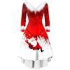 Generico Vestito Babbo Natale Donna Elegante Velluto Scollo a V Abito da Sera Manica Lunga Cerimonia Vestiti da Babbo Taglie Forti Vestito da Natale Cosplay Costume 2025