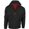 Oasis Fashion Oasis - Giacca bomber da uomo Harrington classica anni '70, stile vintage retrò, nera, taglia X-Large (petto 122-127 cm)