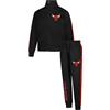 Ultra Game - Set tuta con cappuccio e pantaloni, NBA ufficiale in pile per giovani, Chicago Bulls, nero, 14-16
