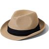 Hat Hut Cappello da sole Fedora in paglia ultraleggero, cappello da spiaggia a tesa corta, cappello estivo Panama Fedora per uomo e donna, UPF 50+
