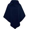 Rayson Poncho Donna Invernale Autunno Elegante Classico Tinta Unita e Elasticizzata Mantella Senza Maniche Glamorous Baggy Scialle Irregular Moda Giovane Top(Blu Navy)