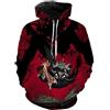 famesale Unisex Anime Black Clover Felpa con Cappuccio a Maniche Lunghe Casual Felpe con Cerniera Asta