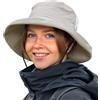 TOP-EX Cappello da sole da donna con coda di cavallo, UPF 50 larga, cappello da pescatore per protezione UV, impermeabile, cappello da pioggia, cappello con sottogola, traspirante, rete estiva,