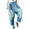 Youlee Donna Elastico Vita Ampia Leg Harem Pantaloni Foro Jeans Style 17 M