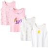 AOOPOO Confezione da 4 Cannottiera da Bambina in Cotone Canotta Intima, Canotta per Bambina Top Senza Maniche Canotte Stampata Bimba Canottiere Elastiche per 2-13 Anni