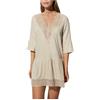 YSABEL MORA Abito Mare in Viscosa e Lino con Inserto in macramè Art. 86061 - S, Beige