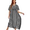 YOUKD Abito Estivo da Donna Lungo Caftano Maxi Bohemien Copricostume da Spiaggia Bikini Robe Loungewear Taglia Unica