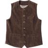 Generico Gilet da uomo in velluto a coste marrone vintage, con chiusura a bottoni, senza maniche, con tasca, in velluto a coste stile retrò, perfetto per abiti casual o vintage, gilet da uomo senza tempo