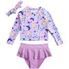 WYTbaby Costume da bagno da ragazza, a maniche lunghe, con volant, da 3 a 8 anni