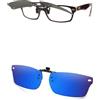 AOZAN Occhiali da sole polarizzati clip-on Flip Up per Ray-Ban RB5206 | RX5206 52 mm, protezione UV e vestibilità sicura, Capri blu., RB5206 52mm