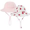 MASOCIO Cappello Neonata Bimba 2 Pezzi Cappellino Pescatore Bambina 1 Anni Estivo Sole Mare Anti UV Spiaggia 3 Cappello età 0-6 Mesi Multicolore 1