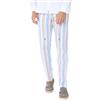 Ciabalù Pantaloni Lino Uomo Estivi a Righe Pantalaccio Eleganti con Laccio in Vita a Fantasia