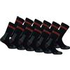 Lonsdale 12 Paia Calze Lavoro Metà Polpaccio - Scarpe Antinfortunistiche - Punta Tallone Rinforzati - Spugna Cotone (Nero, 39-42)