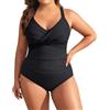 Générique Costume da bagno da donna, 1 pezzi, taglia grande, guainante pancia, piatto, costumi da bagno da donna, push-up, imbottiti, per spiaggia, nuoto, S-5XL, A nero., 5XL