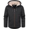 Indicode Uomini INKylian Winter Jacket | Giubbotto invernale con cappuccio foderato Black XL