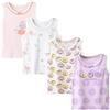 AOOPOO Confezione da 4 Cannottiera da Bambina in Cotone Canotta Intima, Canotta per Bambina Top Senza Maniche Canotte Stampata Bimba Canottiere Elastiche per 2-13 Anni