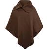 Rayson Poncho Donna Invernale Autunno Elegante Classico Tinta Unita e Elasticizzata Mantella Senza Maniche Glamorous Baggy Scialle Irregular Moda Giovane Top(Marrone Scuro)