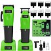 TPOB Play Barber - Tagliacapelli da uomo, 7500 giri/min, con impugnature in gomma, set da 2, colore: verde