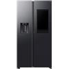 Samsung RS90F66BEFEF - Frigorifero side-by-side AI con congelatore, 178 cm, 614 l, erogatore di gelato/acqua con attacco per acqua, Family Hub, AI Energy & Voice Control, Black Steel