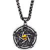 ForFox Collana ciondolo pentagramma pentacolo con evil eye in acciaio inossidabile titanio vintage per uomo donna catena da 28 pollici