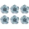 SUPERFINDINGS 6 spille in tessuto di raso blu in acciaio chiaro con fiori artificiali per donne e ragazze, accessori decorativi per feste di nozze, regalo