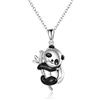 Yafeini Panda Gifts - Collana in argento Sterling, con ciondolo a forma di panda in bambù, idea regalo