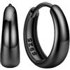 ChicSilver 8-14mm Orecchini a Cerchio Donna Argento 925 Nero Oro Eleganti | argento 925 delicato sulla pelle e anallergico; design semplice e classico, brillante, elegante,intramontabile e versatile