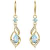 FANCIME Orecchini pendenti in argento sterling 925 placcato oro, con pietra portafortuna, regalo per donna, fidanzata, moglie, madre, Argento, Acquamarina