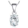 JewelryPalace 1ct Collana Solitario Donna placcato oro bianco 14K con Creato Moissanite, Collana Ciondolo Pietra Ovale con Catena Veneziana 45cm, Collane Pendenti Lunghe Matrimonio Set Gioielli Donna