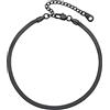 Bestyle Cavigliera da donna in acciaio inox, design a serpente, accessorio estivo, larghezza 3 mm/5 mm, regolabile 22 + 5 cm, argento/oro/oro rosa/nero, 22 cm, Acciaio inossidabile