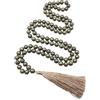 INFINITY GEMS Mala di pirite AAA naturale, Collana di preghiera, Mala tibetano, Mala annodato, Collana di pirite, Mala di perline da 6 mm, Mala di pirite da 108 perline, Yoga, Mantra Japa Mala
