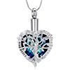 AIWENXI Collana Albero della Vita per Cremazione, Gioiello per Asche in Forma di Cuore, Collana per Asche per Uomini e Donne, Amore, Ricordo, Regalo, Urna per Asche, Ciondolo in Argento Sterling - Io