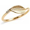 YWMJZEU Anello a Foglia Placcato Oro Anello con Foglia Spazzolato Gioiello per Donne, Lavoro
