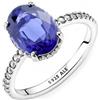 PANDORA Timeless, anello a forma di cerchio in argento Sterling con cristallo blu principessa e zirconia cubica trasparente, 48
