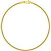 PLANETYS - Bracciale a maglia serpente in argento 925/1000 placcato oro giallo 18 carati, larghezza 2 mm, 21 cm, Argento