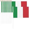XLTEAM 20 Bandiere dell'Italia (45 x 30 cm) con Manovella, Bandiera della Stamina per la Festa Nazionale, Feste, Parate, Giochi di Calcio, Decorazioni per Bar