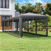 ZQQLVOO Tenda per feste con 10 pareti laterali in rete, colore antracite, 3 x 12 m, gazebo in HDPE con telaio in ferro e tetto impermeabile, per eventi all'aperto, protezione solare e zanzariera