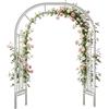 Moubhjd Arco da Giardino,Arco in Metallo Bianco 220x230cm